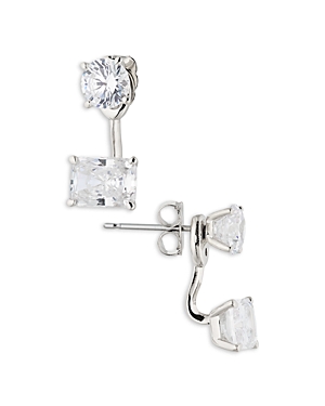 Shop Nadri A La Carte Ear Jackets In Rhodium Plated Or 18k Gold Plated In Silver