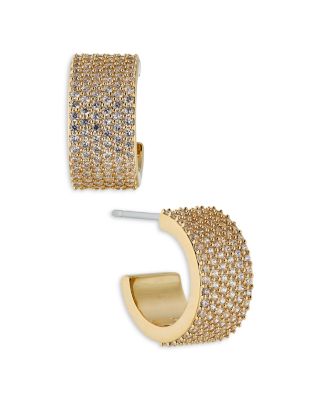 Disco Chunky Pav&eacute; Hoop Earrings 