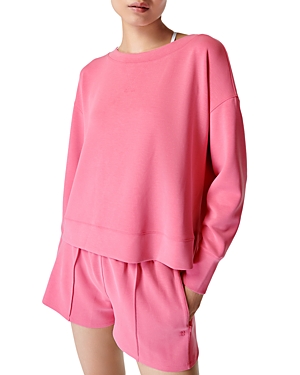 Sweaty Betty Summer Sand Wash Pullover Sweatshirt In Lollipop Pink