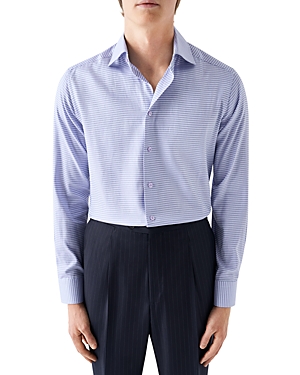 Shop Eton Contemporary Fit Houndstooth Shirt In Purple