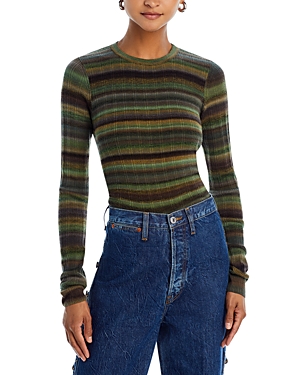 Re/Done Crewneck Long Sleeve Ribbed Wool Top