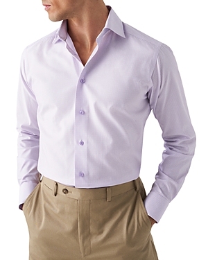 Shop Eton Slim Fit Check Shirt In Light Purple