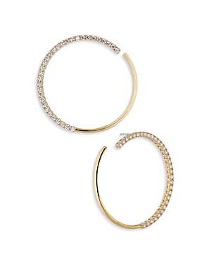 Nadri Disco Pave Front To Back Hoop Earrings In Gold