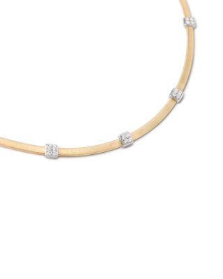 18K White & Yellow Gold Masai Diamond Collar Necklace, 16.5"