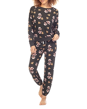 Honeydew Star Seeker Printed Pajama Set In Black Floral