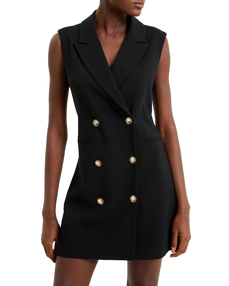French Connection Whisper Sleeveless Tux Mini Dress