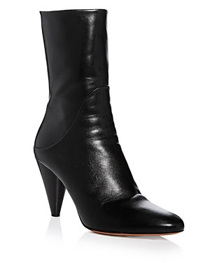 Proenza Schouler Women's Cone 85mm Leather Ankle Booties In Black