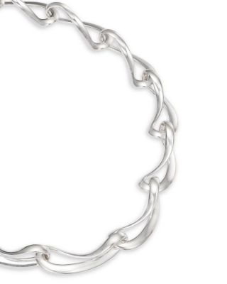 Sterling Silver Infinity Link Collar Necklace, 16.93"