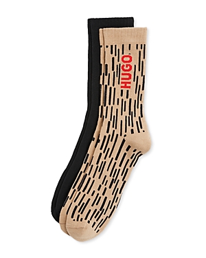 Shop Hugo Crew Socks, Pack Of 2 In Open Brown