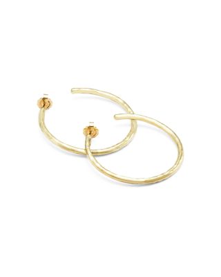 18K Yellow Gold Classico Hammered Large Hoop Earrings