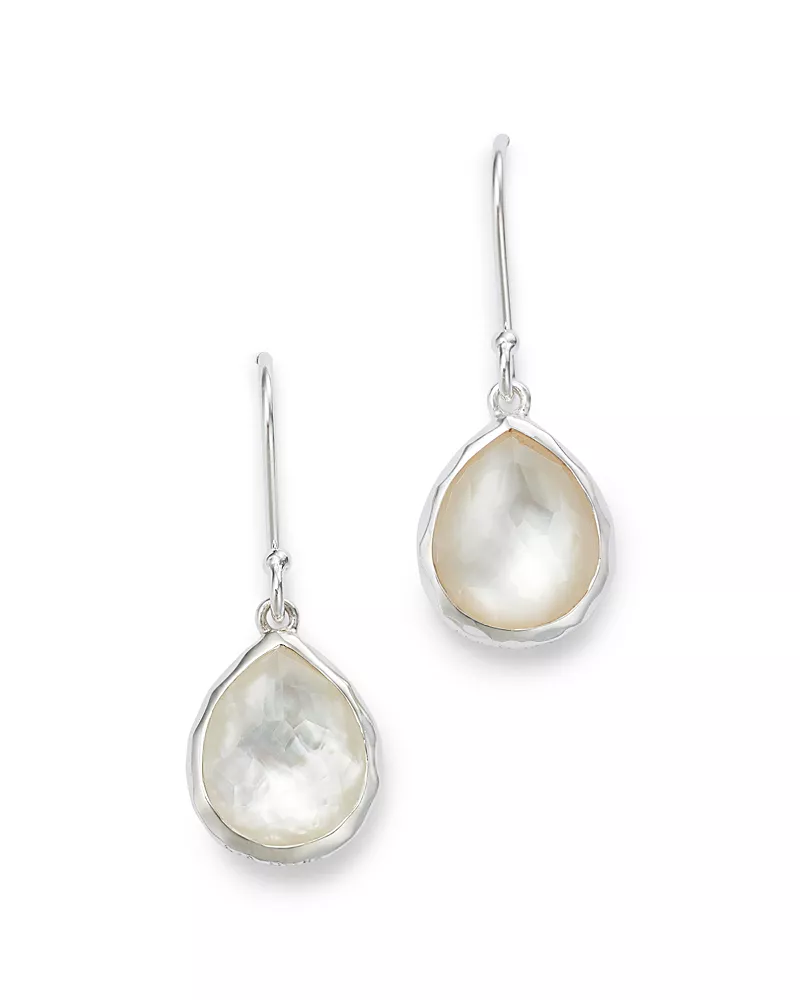 Ippolita Sterling Silver Rock Candy Mother-of-Pearl & Clear Quartz Doublet Mini Teardrop Earring