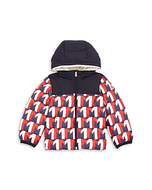 Shop Moncler Boys' Eddie Hooded Down Jacket - Baby, Little Kid In Red