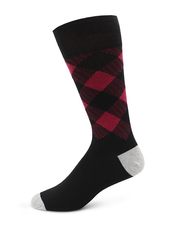 The Men's Store at Bloomingdale's Cotton Blend Oxford Argyle Crew Socks ...