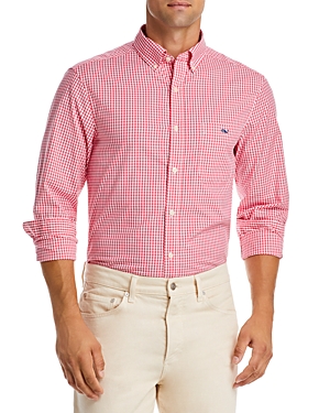Vineyard Vines Gingham Stretch Cotton Button-down Shirt In A361 Sp23_