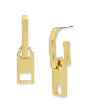 Shop Allsaints Zipper Drop Earrings In Gold