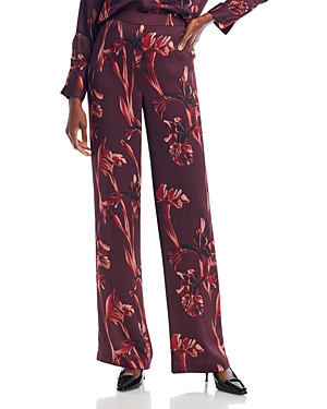 MISOOK FLORAL STRAIGHT LEG CREPE PANTS