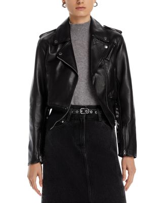 3.1 Phillip Lim Fitted Belted Leather Biker Jacket | Bloomingdale's