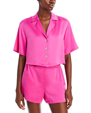 Shop Lunya Washable Silk Button Up Short Pajama Set In Caffeinate Pink