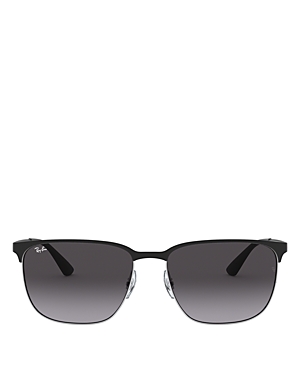 Ray Ban 59mm Gradient Square Sunglasses In Black/gray Gradient