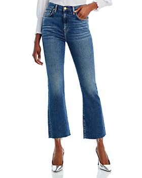7 For All Mankind - High Rise Slim Kick Ankle Jeans in Blue Print