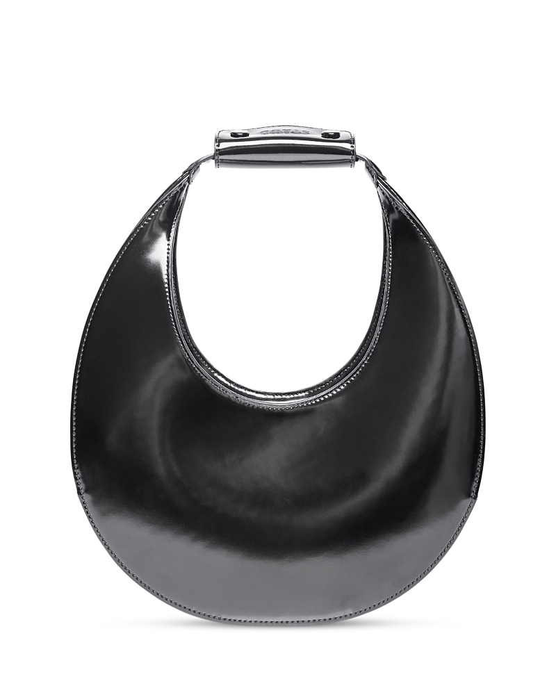 Staud Moon Leather Saddle Bag In Black