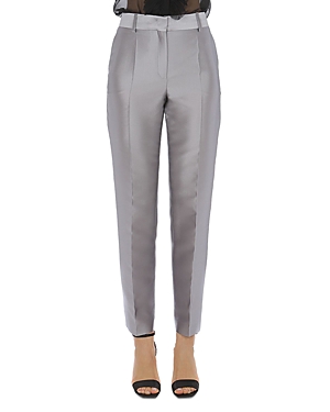 alberta ferretti taffeta straight ankle pants