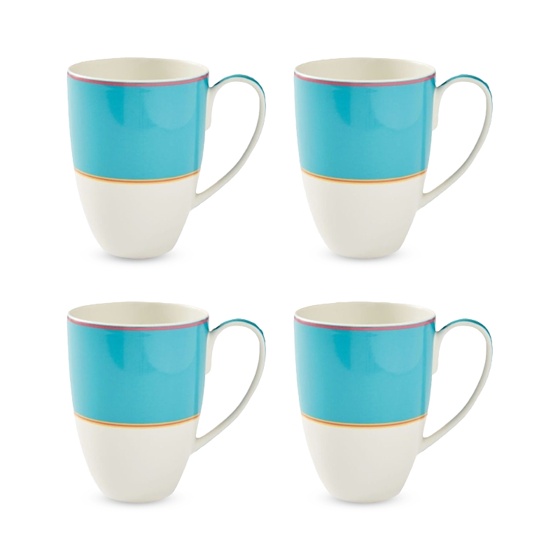 Spode Calypso 17 Oz. Mugs, Set Of 4 In Turquoise