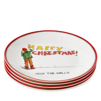 Doodles 6" Tidbit Plates, Set of 4