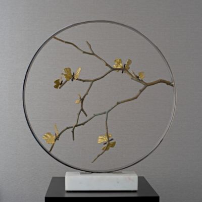 Butterfly Ginkgo 22" Moon Gate Sculpture
