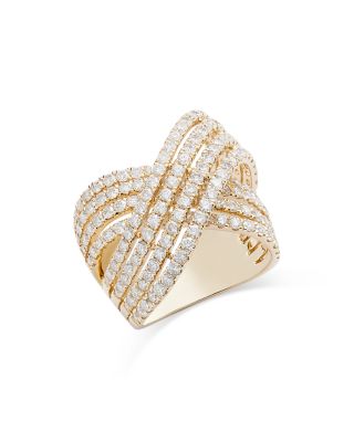 Bloomingdale's Fine Collection - Diamond Crossover Ring in 14K Yellow Gold, 3.0 ct. t.w.