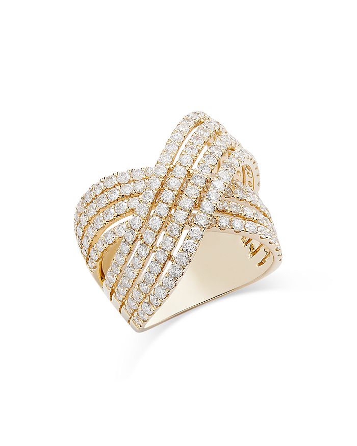 Bloomingdale's Diamond Crossover Ring in 14K Yellow Gold, 3.0 ct. t.w
