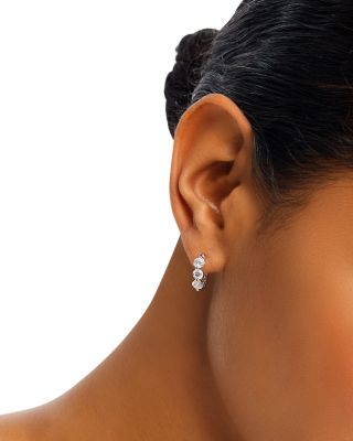 Diamond Hoop Earrings in 14K White Gold, 1.50 tcw