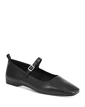 Shop Vagabond Women's Delia Square Toe Ankle Strap Flats In Black