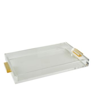Tizo Clear Tray with Gold Handles | 12"W x 16"L
