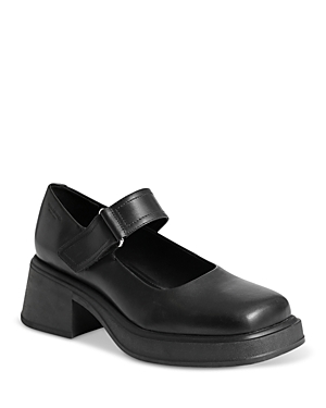 Shop Vagabond Women's Dorah Square Toe Ankle Strap Flats In Black
