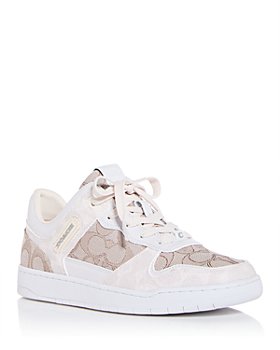 COACH Women's C201 Low-Top Signature Jacquard And Leather Retro Sneakers