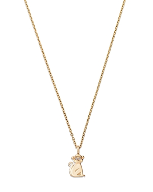 Moon & Meadow 14k Yellow Gold Diamond Monkey Pendant Necklace, 16-18