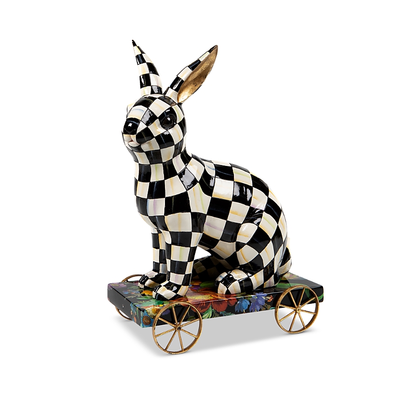 Mackenzie-Childs Courtly Check Bunny on Parade Sculpture