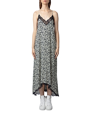 Shop Zadig & Voltaire Risty Lace Trim Dress In Vanille