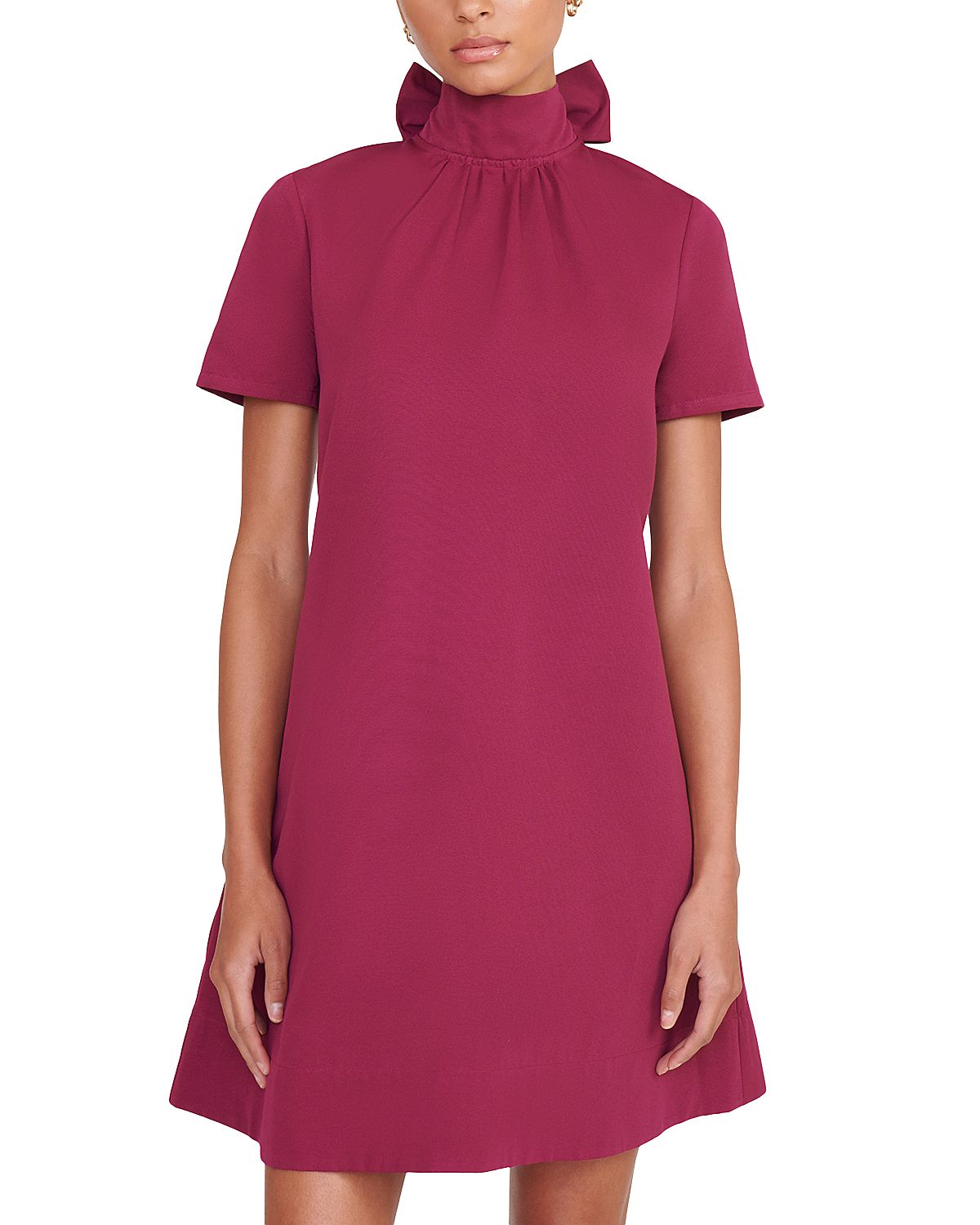 Staud Ilana Mock Neck Mini Dress