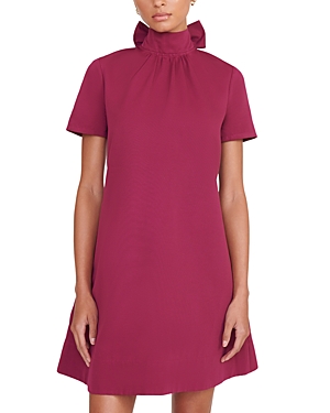 Staud Ilana Tie-back Bow Mini Dress In Syrah