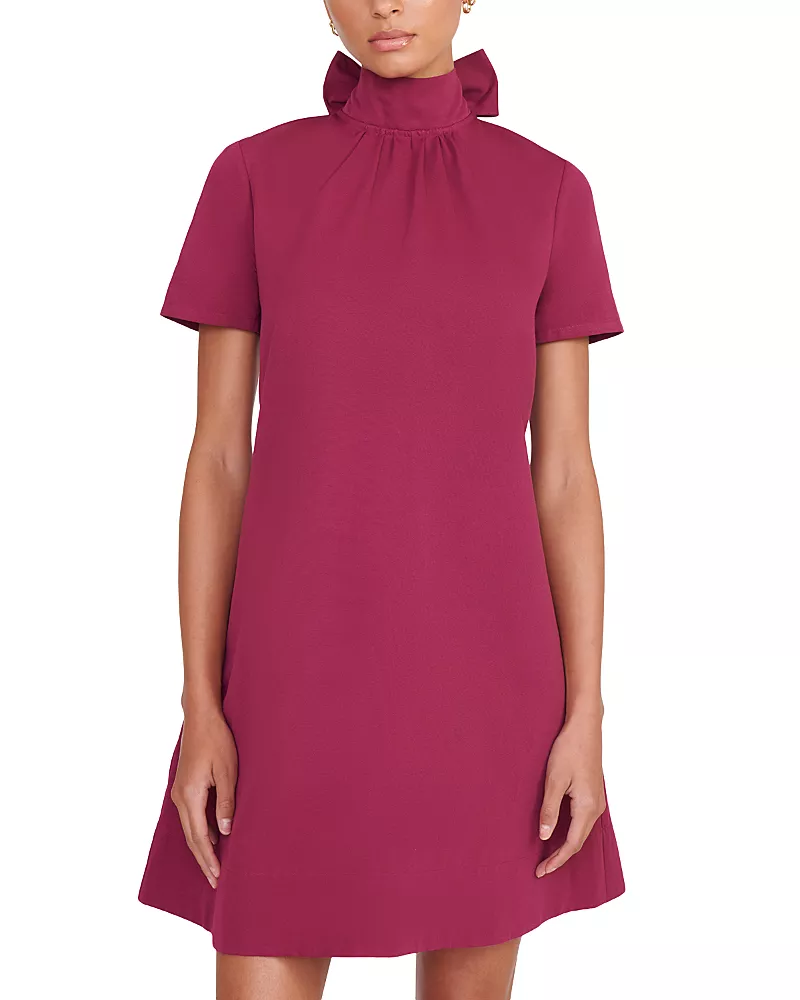 Staud Ilana Mock Neck Mini Dress