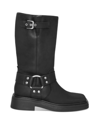 Stuart Weitzman Womens Boot Size 6 Black Leather Square Toe