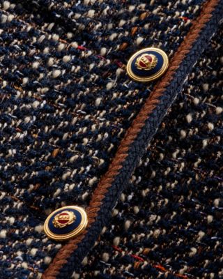 【VERONICA BEARD】Lars button-embellished jacket ジャケット Veronica Beard - Lars Camel & Blue Tweed Jacket