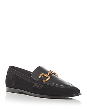 Shop Jeffrey Campbell Women's Apron Toe Loafers In Black Suede/gold