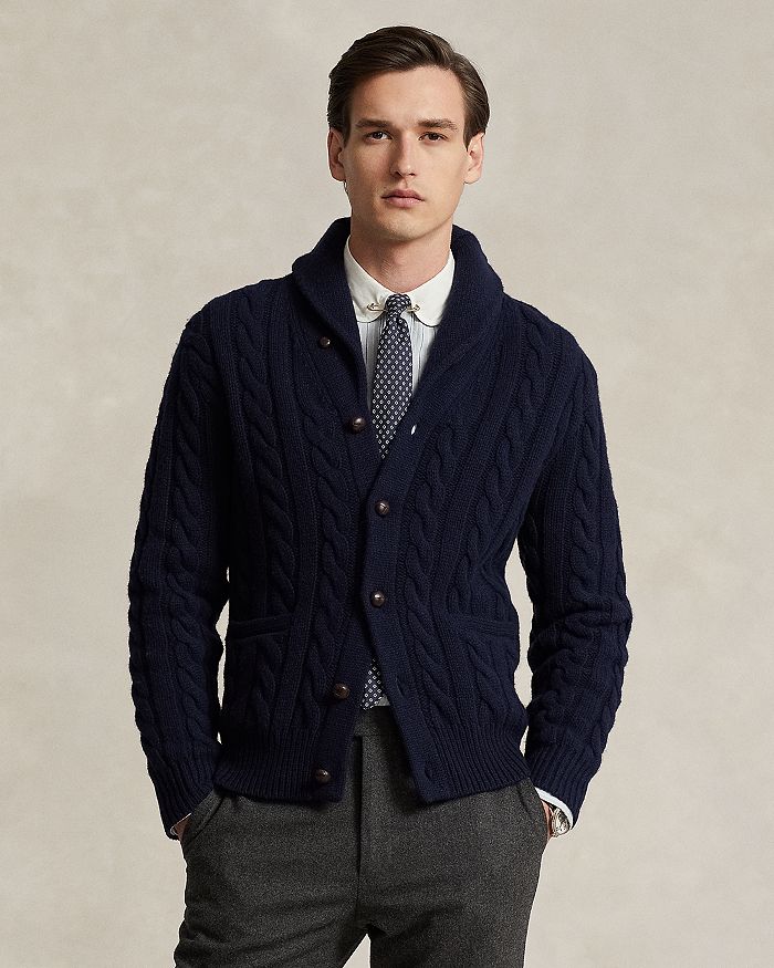 Polo Ralph Lauren Regular Fit Aran Knit Shawl Collar Cardigan Sweater |  Bloomingdale's