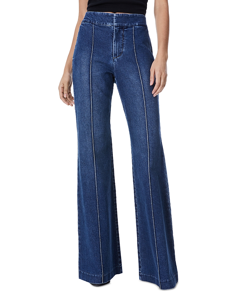 Alice and Olivia Dylan High Waist Wide Leg Jeans in Lovetrain