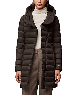 Soia & Kyo Quilted Hooded Coat In Mushroom