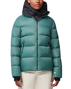 Shop Soia & Kyo Cassia Layered Down Puffer Jacket In Spruce