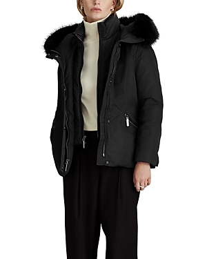 Shop Dawn Levy Robyn Hooded Puffer Jacket In Black